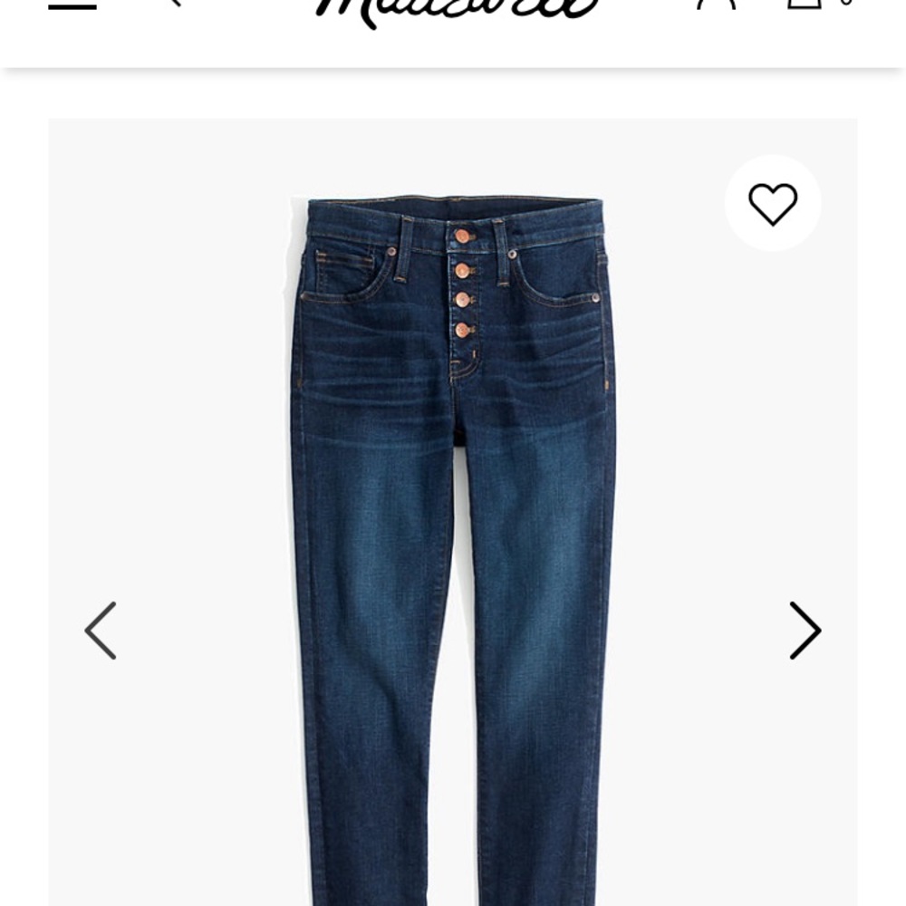 Madewell button fly skinny jeans EUC 30